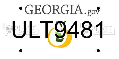 ULT9481 Georgia License Plate