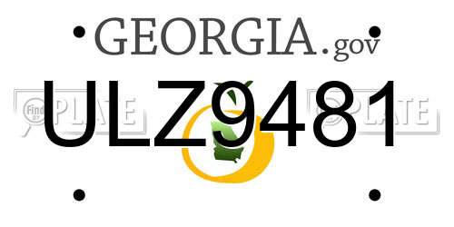 ULZ9481 Georgia License Plate