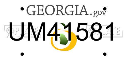 UM41581 Georgia License Plate