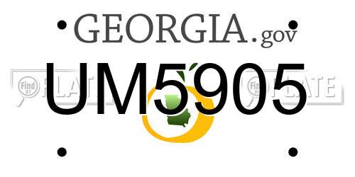 UM5905 Georgia License Plate