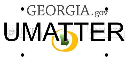 UMATTER Georgia License Plate
