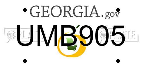 UMB905 Georgia License Plate