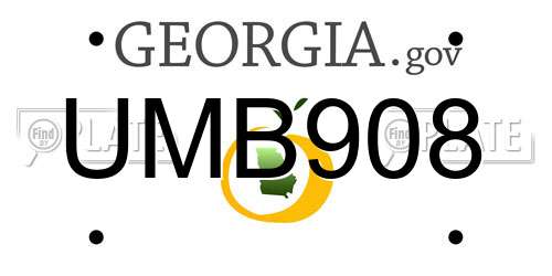 UMB908 Georgia License Plate