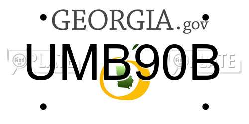 UMB90B Georgia License Plate