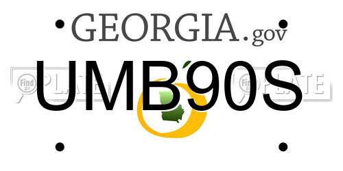 UMB90S Georgia License Plate