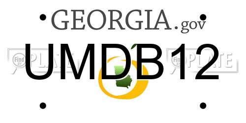 UMDB12 Georgia License Plate