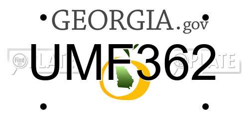 UMF362 Georgia License Plate