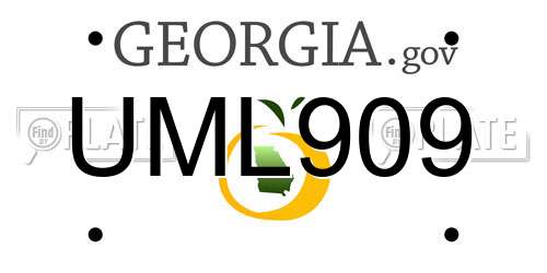 UML909 Georgia License Plate