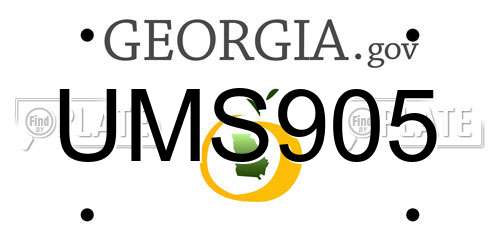 UMS905 Georgia License Plate