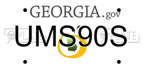 UMS90S Georgia License Plate