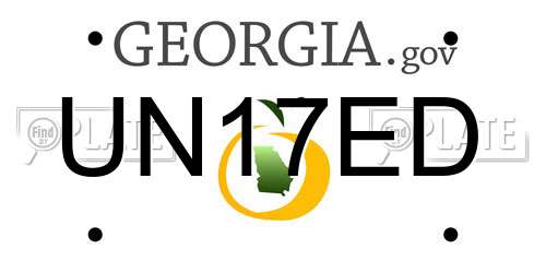 UN17ED Georgia License Plate