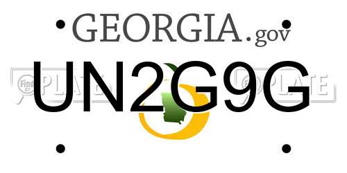 UN2G9G Georgia License Plate
