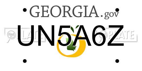 UN5A6Z Georgia License Plate