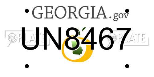 UN8467 Georgia License Plate