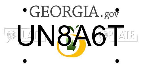 UN8A6T Georgia License Plate