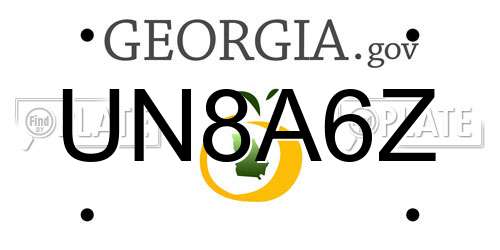 UN8A6Z Georgia License Plate