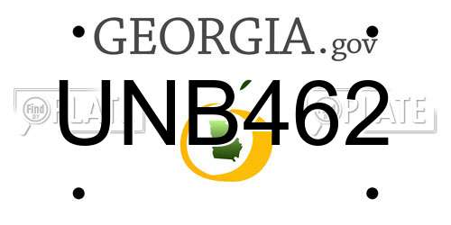 UNB462 Georgia License Plate