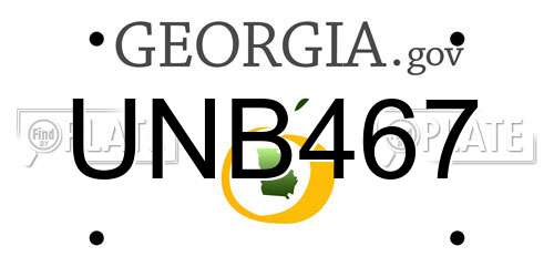UNB467 Georgia License Plate