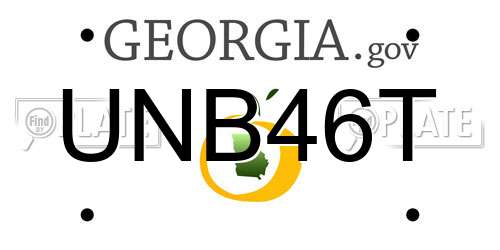UNB46T Georgia License Plate
