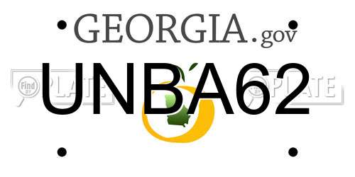 UNBA62 Georgia License Plate