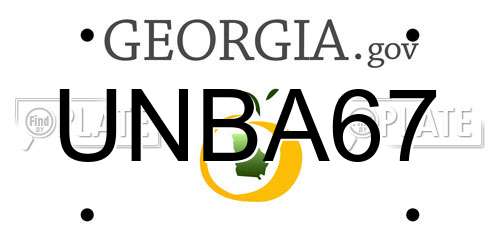 UNBA67 Georgia License Plate