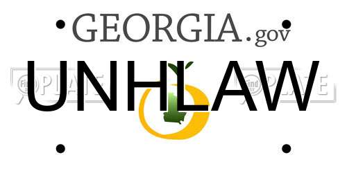 UNHLAW Georgia License Plate