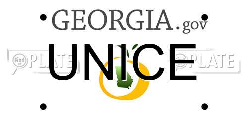 UNICE Georgia License Plate