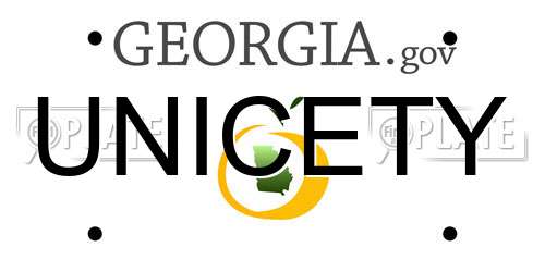 UNICETY Georgia License Plate
