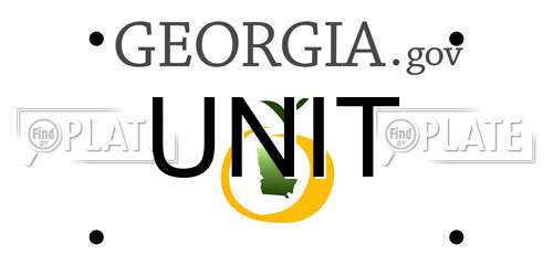 UNIT Georgia License Plate