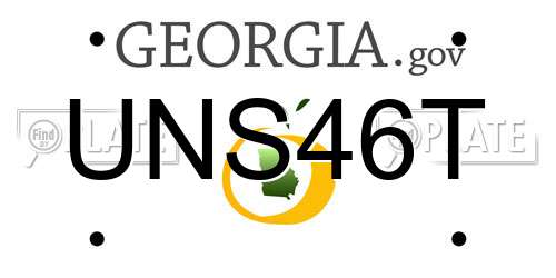UNS46T Georgia License Plate