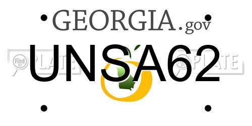 UNSA62 Georgia License Plate
