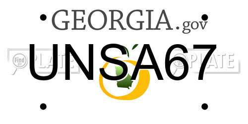 UNSA67 Georgia License Plate