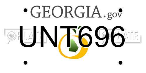 UNT696 Georgia License Plate