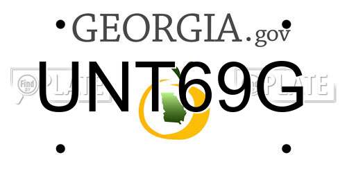 UNT69G Georgia License Plate