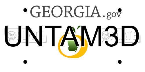 UNTAM3D Georgia License Plate