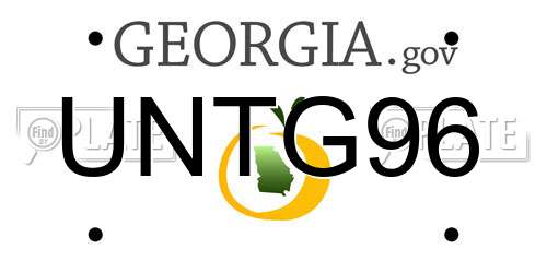 UNTG96 Georgia License Plate