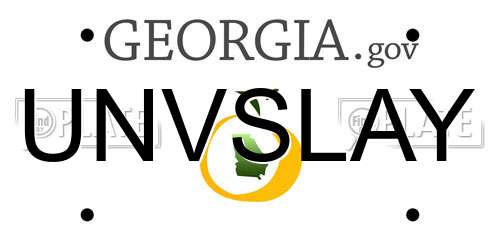 UNVSLAY Georgia License Plate