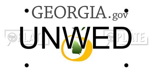 UNWED Georgia License Plate
