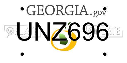 UNZ696 Georgia License Plate