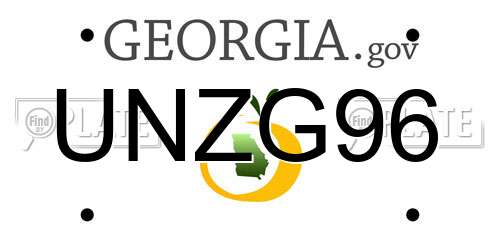 UNZG96 Georgia License Plate
