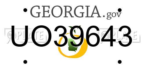 UO39643 Georgia License Plate