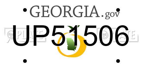 UP51506 Georgia License Plate