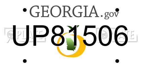 UP81506 Georgia License Plate