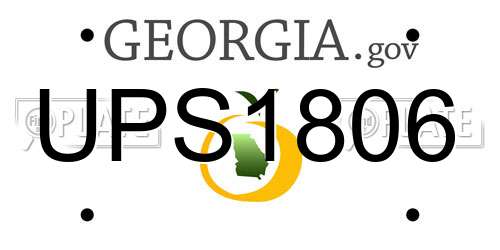 UPS1806 Georgia License Plate