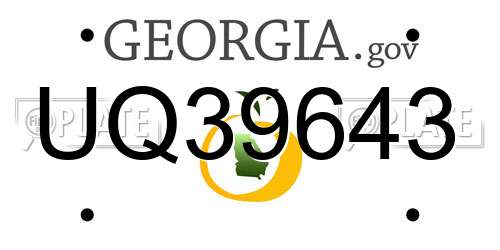 UQ39643 Georgia License Plate