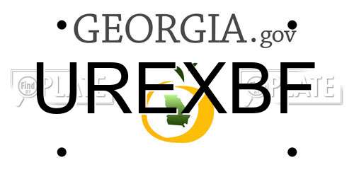 UREXBF Georgia License Plate
