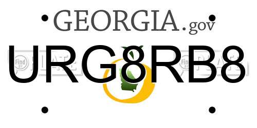 URG8RB8 Georgia License Plate