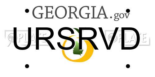 URSRVD Georgia License Plate