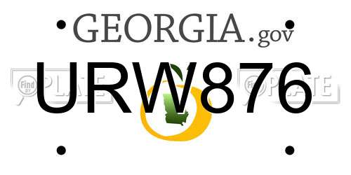 URW876 Georgia License Plate