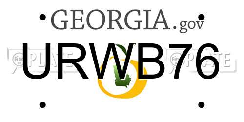 URWB76 Georgia License Plate